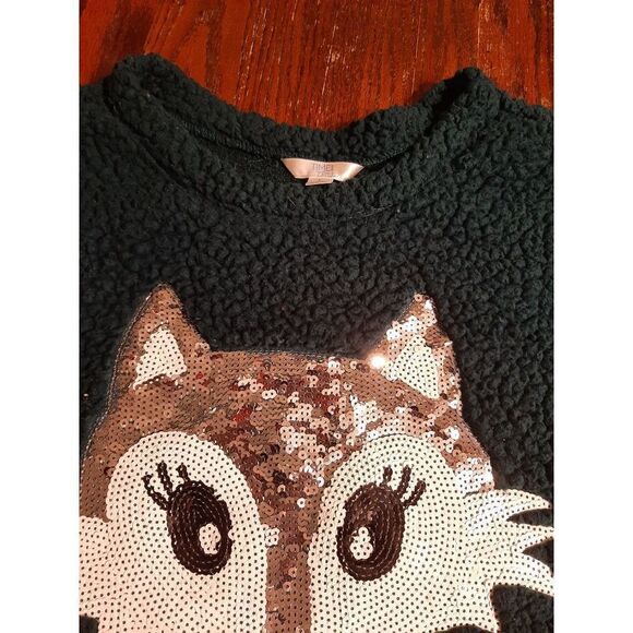 GUC Large 12/14 Green Time & True Ugly Cute Christmas Fox Sequin Sweater - Picture 3 of 3